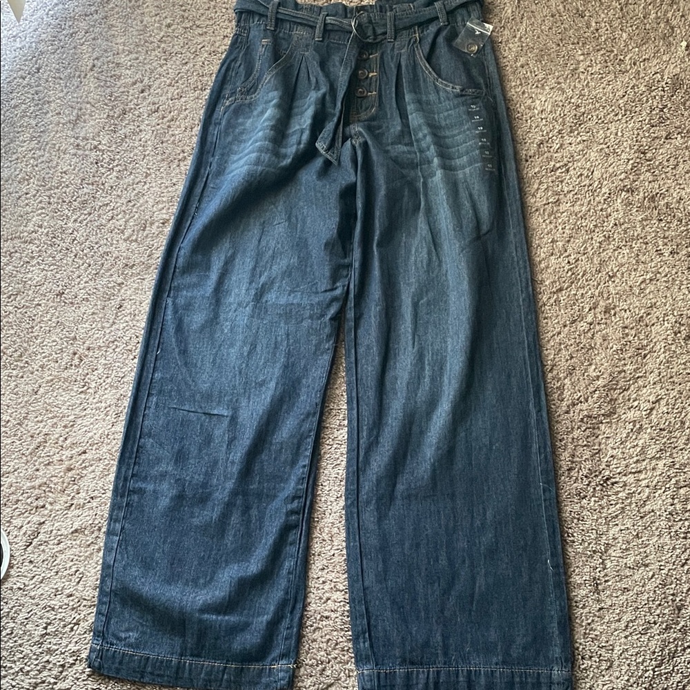 Maurices Dark Blue Flare & Wide Leg Jeans